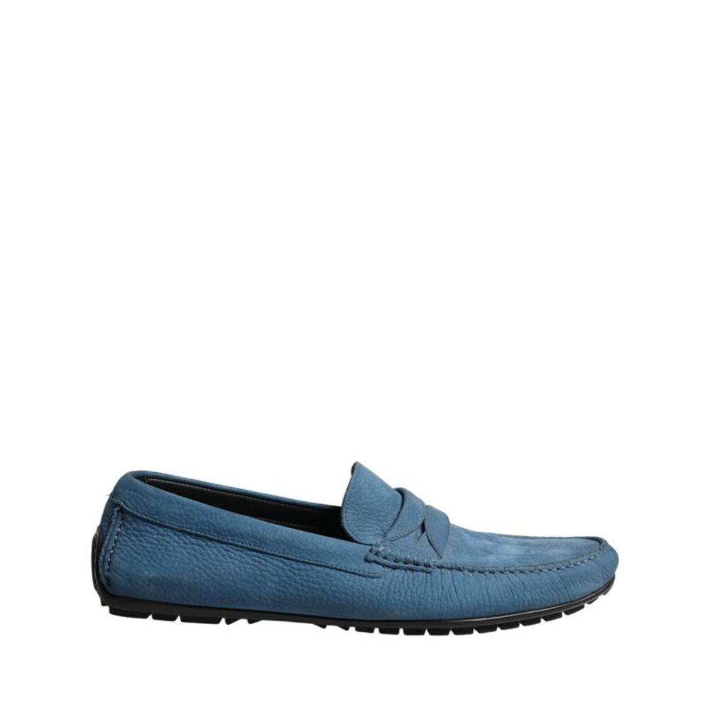 Dolce & Gabbana Blue Calfskin Leather Driver Loafers Men's Shoes